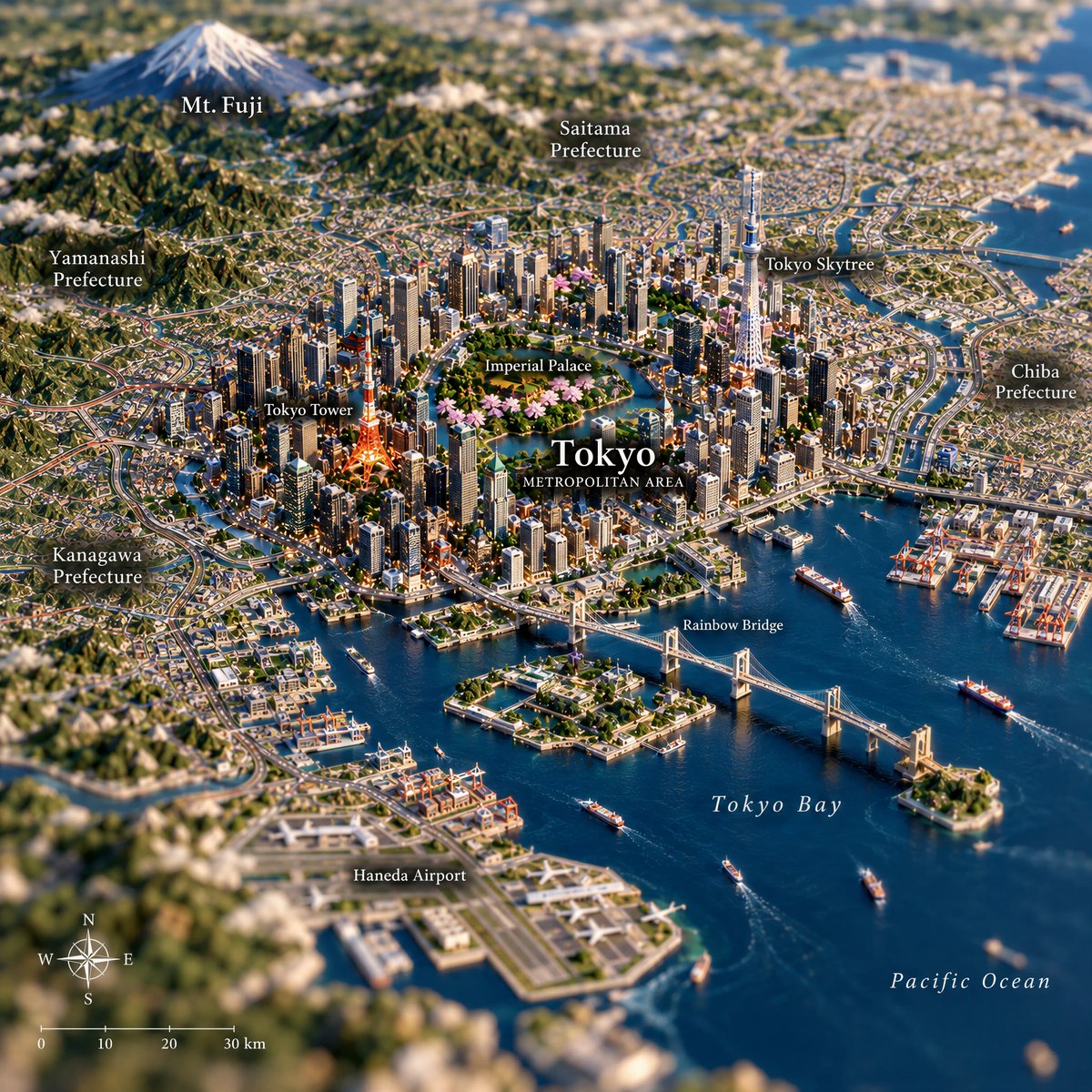 Map-to-Miniature City Diorama