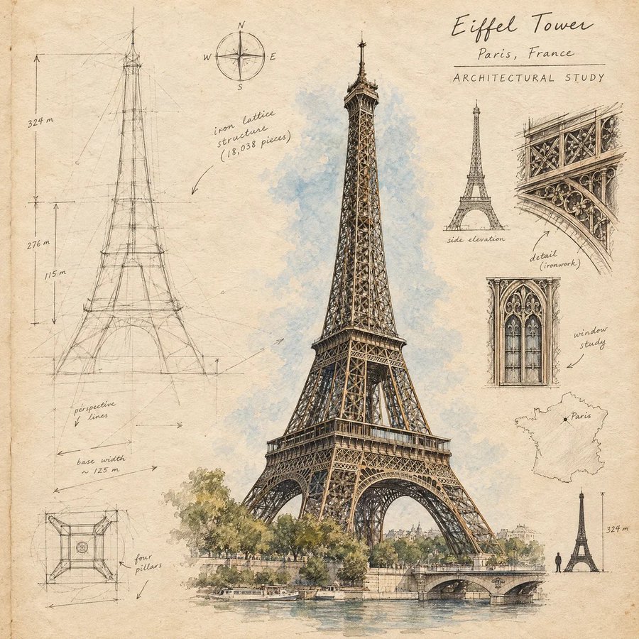 Architectural Study Sketchbook Poster