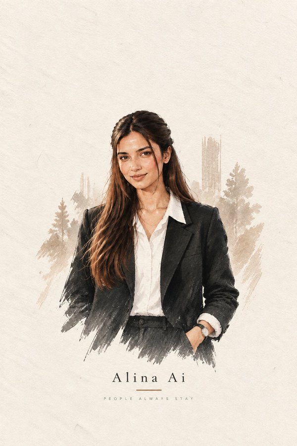 Editorial Watercolor Fashion Portrait