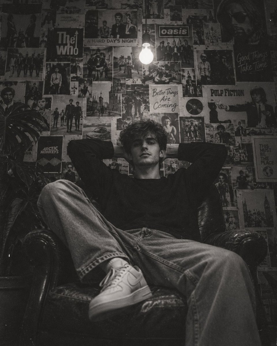 Vintage Armchair Monochrome Editorial Portrait