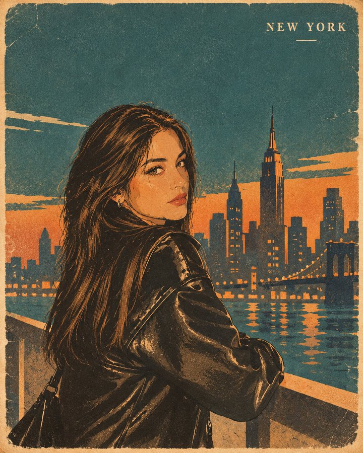Vintage Travel Poster Illustration